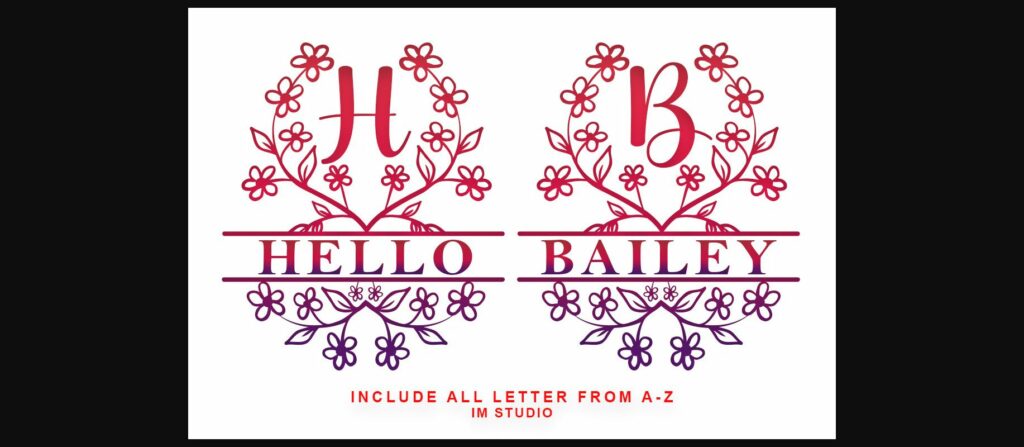 Bailey Monogram Font Poster 2