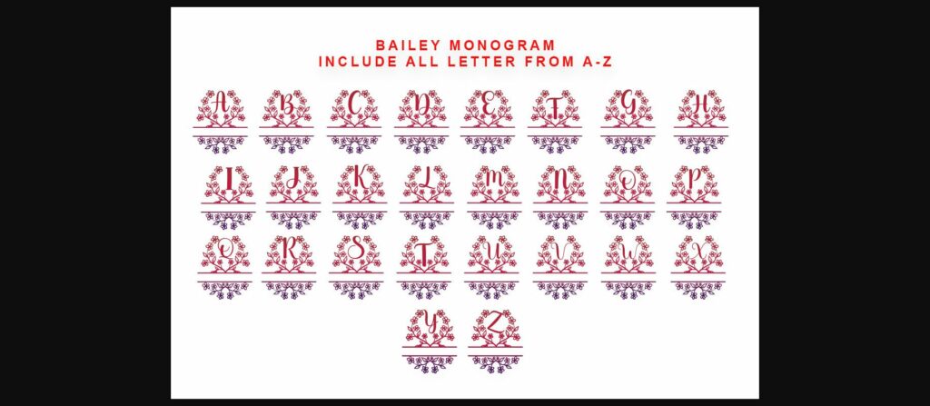 Bailey Monogram Font Poster 6