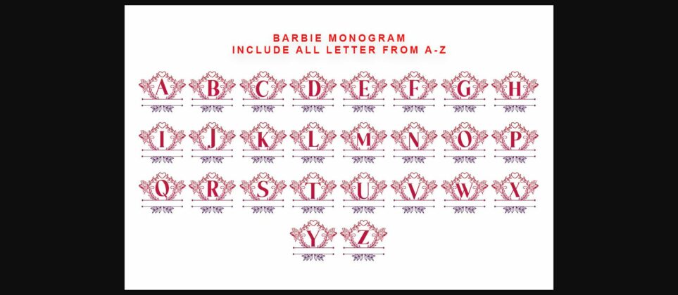 Barbie Monogram Font Poster 5