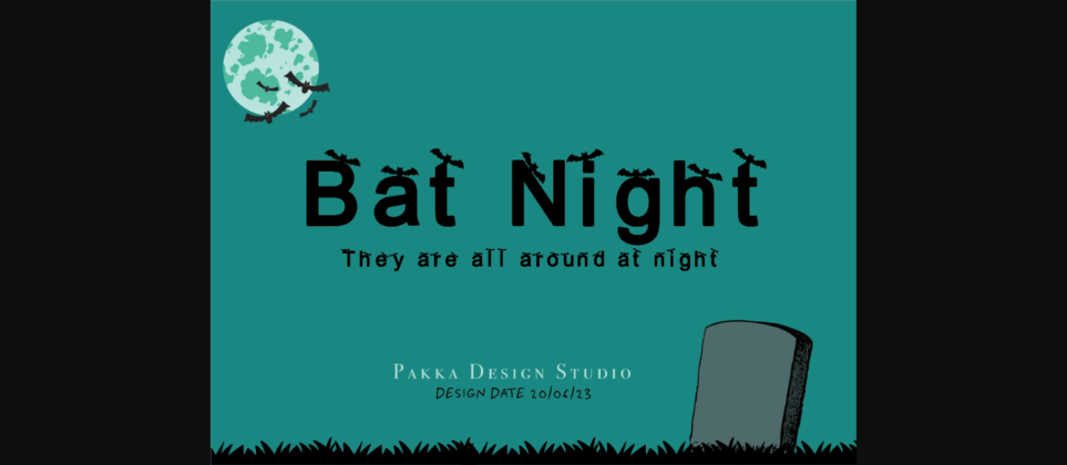 Bat Night Font Poster 3