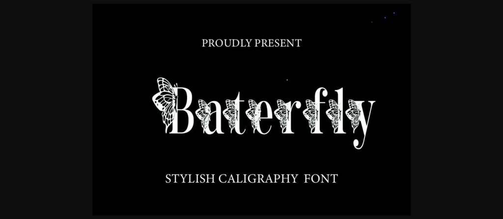 Baterfly Font Poster 1