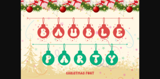 Bauble Party Font Poster 1