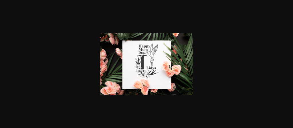 Bird Lily Flower Font Poster 7