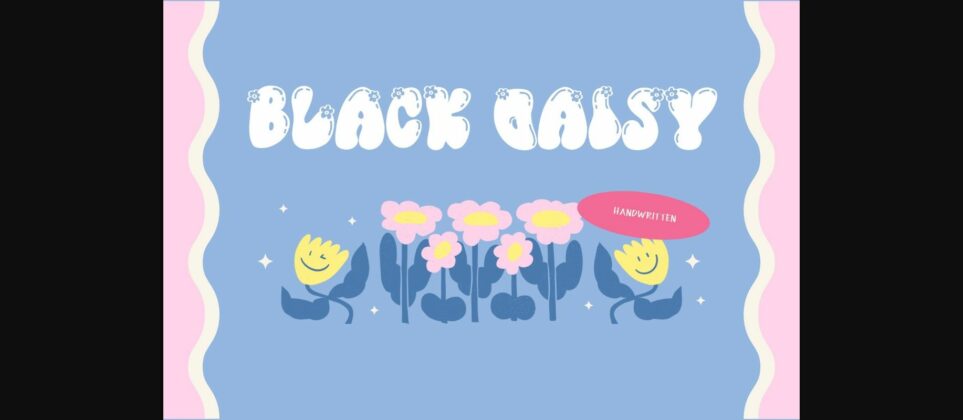 Black Daisy Font Poster 1