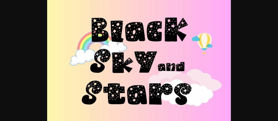 Black Sky and Stars Font Poster 3