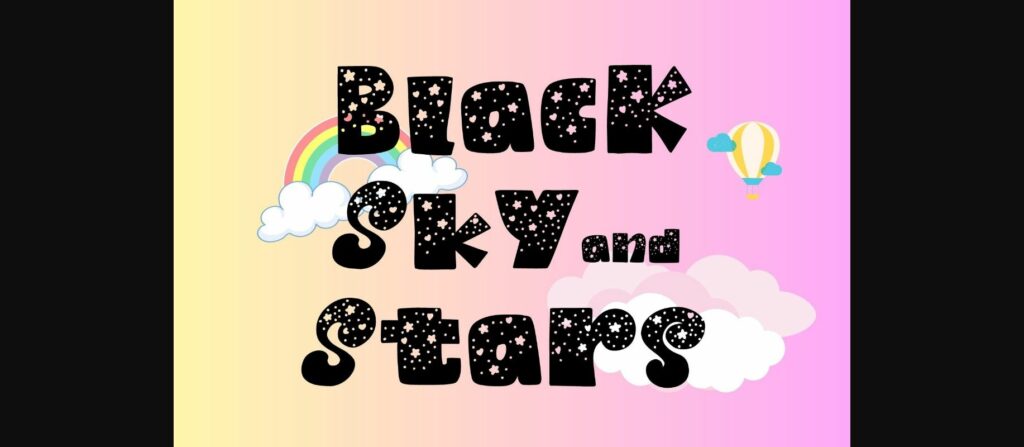 Black Sky and Stars Font Poster 1