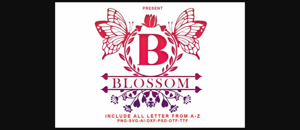 Blossom Monogram Font Poster 3