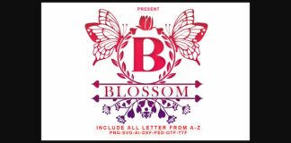 Blossom Monogram Font Poster 1