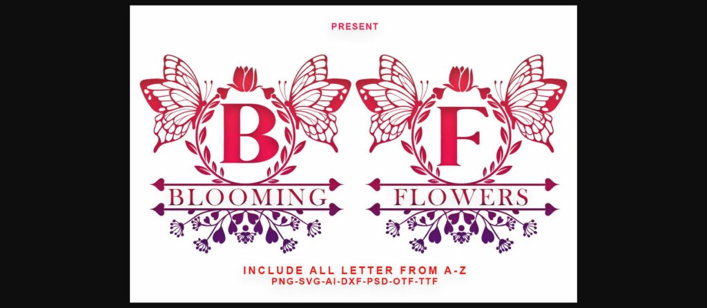 Blossom Monogram Font Poster 2