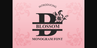 Blossom Monogram Font Poster 1