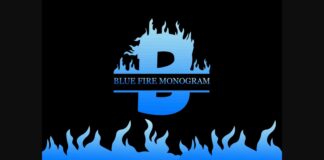 Blue Fire Monogram Font Poster 1