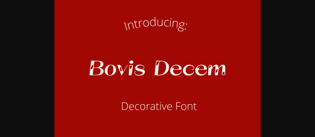 Bovis Decem Font Poster 1