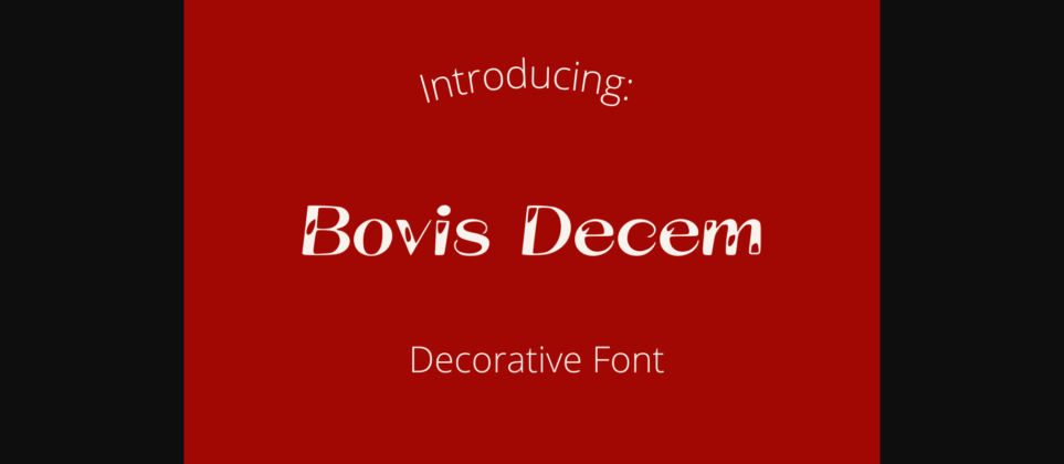 Bovis Decem Font Poster 1