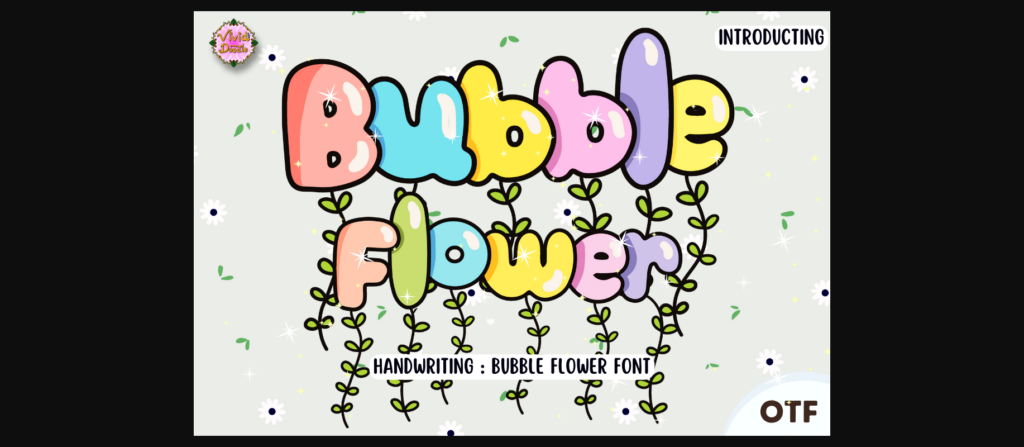 Bubble Flowers Font Poster 3