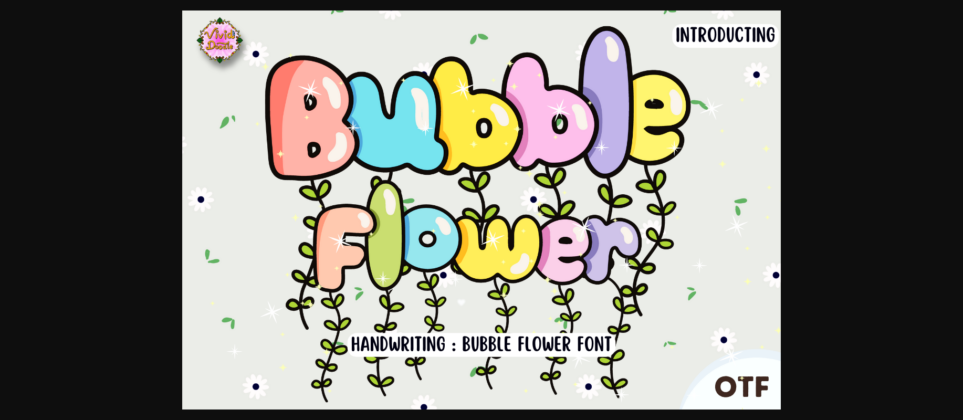 Bubble Flowers Font Poster 1