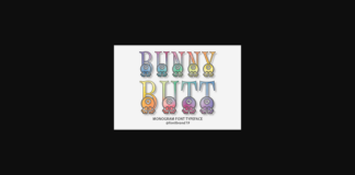 Bunny Butt Monogram Font Poster 1