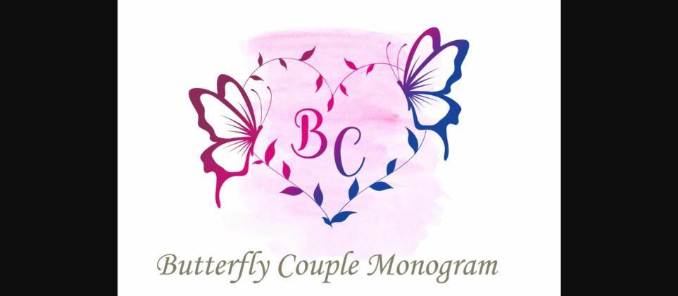 Butterfly Couple Monogram Font Poster 3