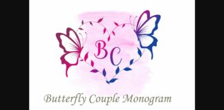 Butterfly Couple Monogram Font Poster 1