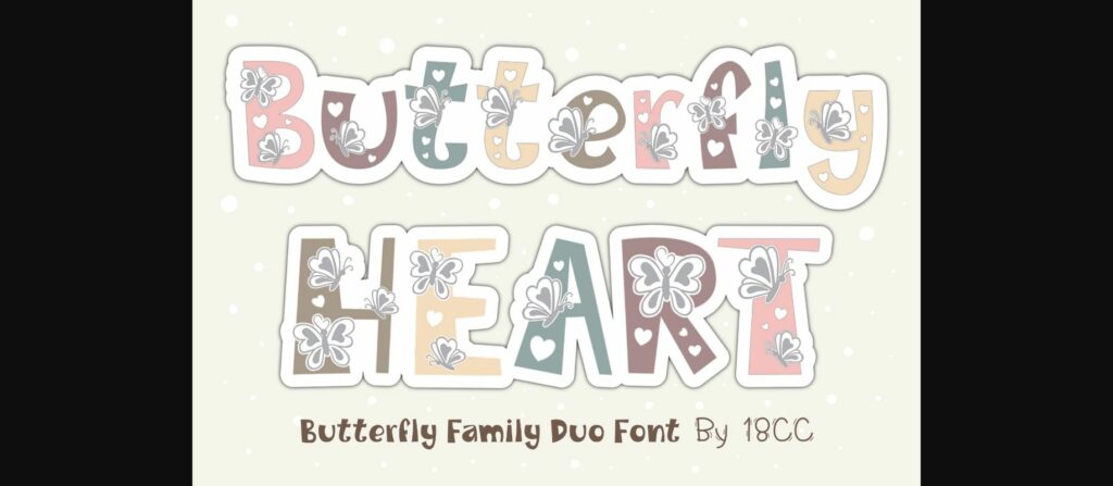 Butterfly Heart Font Poster 3