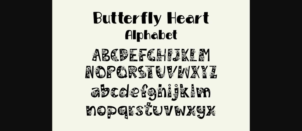 Butterfly Heart Font Poster 7