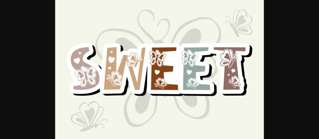 Butterfly Heart Font Poster 6