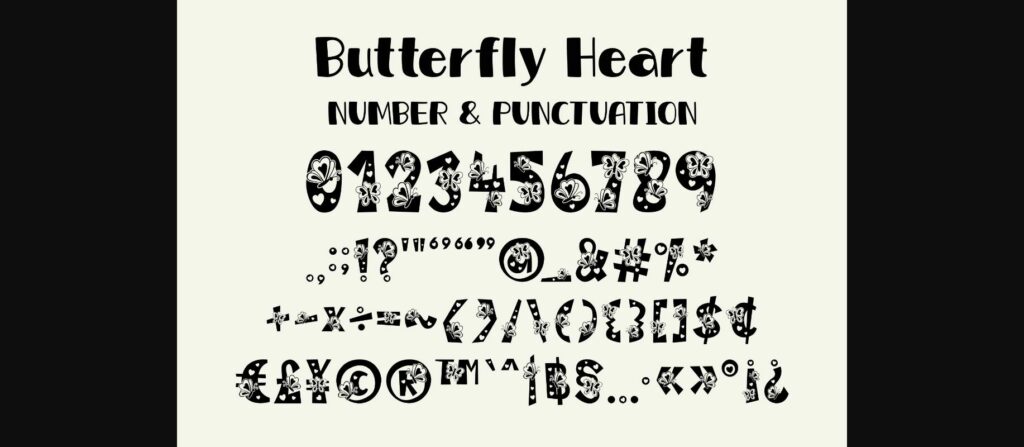 Butterfly Heart Font Poster 8