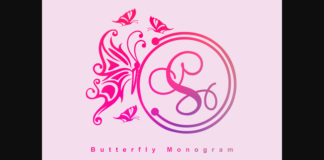 Butterfly Monogram Font Poster 1