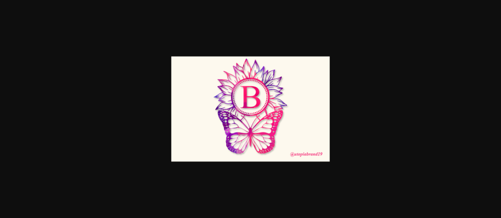 Butterfly Sunflower Monogram Font Poster 3