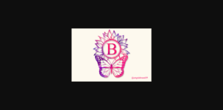 Butterfly Sunflower Monogram Font Poster 1