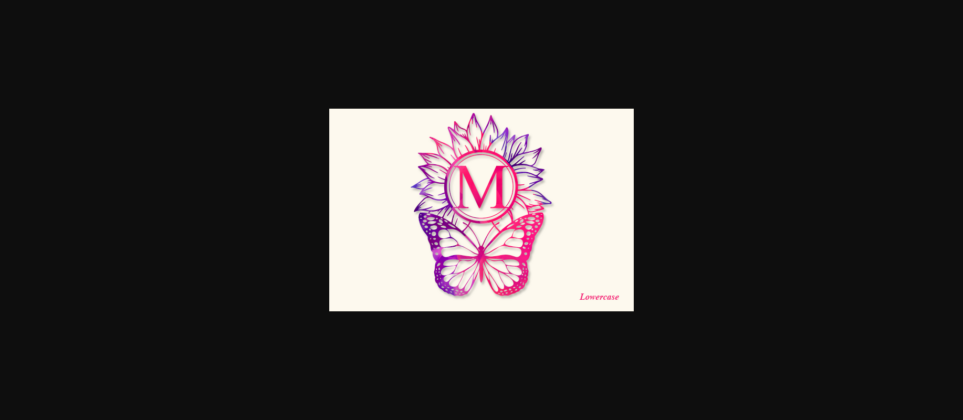 Butterfly Sunflower Monogram Font Poster 8