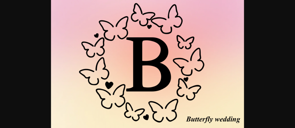 Butterfly Wedding Font Poster 3