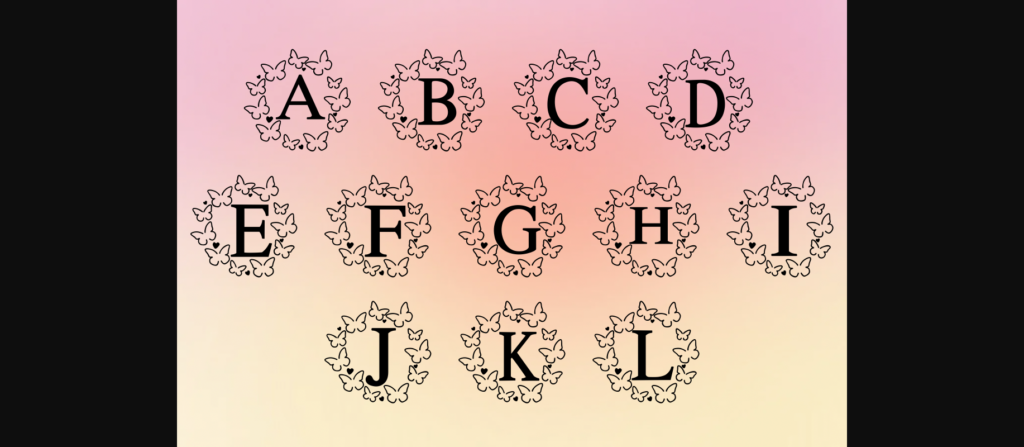 Butterfly Wedding Font Poster 4