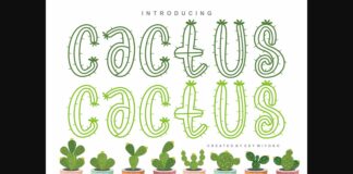 Cactus Plants Font Poster 1