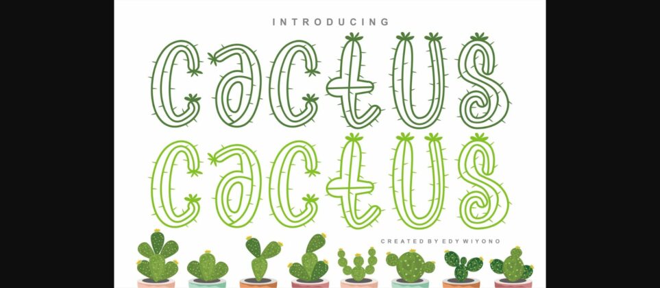 Cactus Plants Font Poster 1