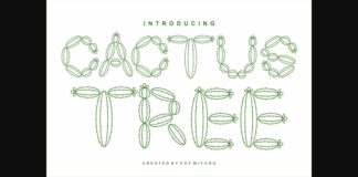 Cactus Tree Font Poster 1