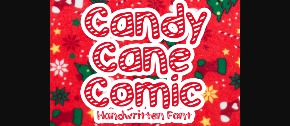 Candy Cane Comic Font Poster 3