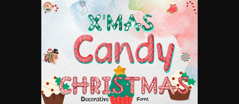 Candy Christmas Font Poster 3