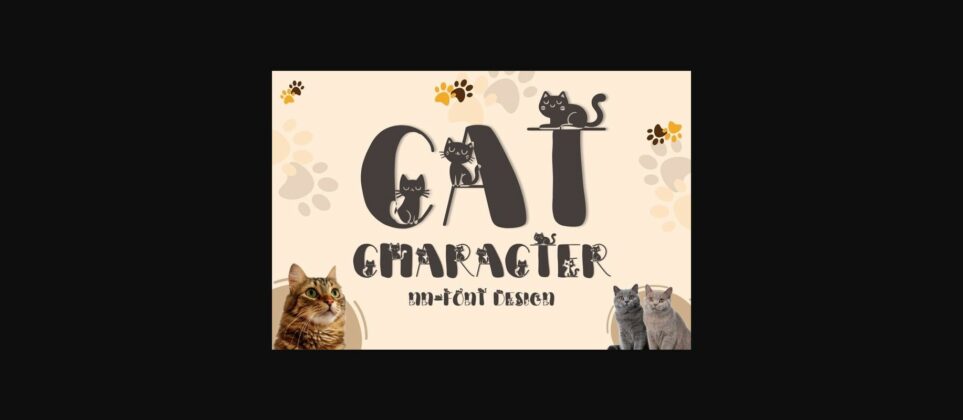 Cat Character Font Poster 3