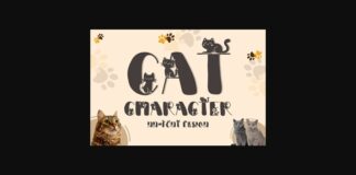 Cat Character Font Poster 1