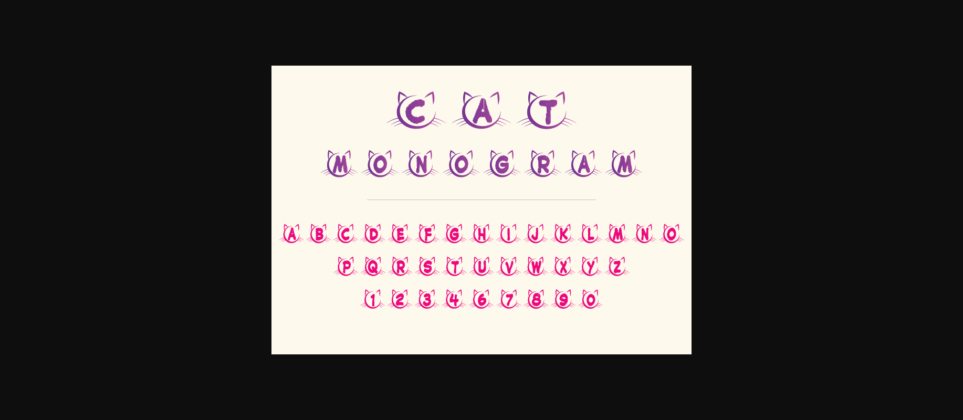 Cat Monogram Font Poster 3