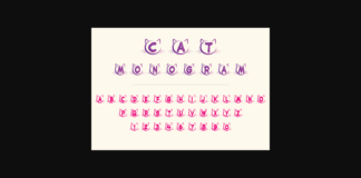 Cat Monogram Font Poster 1