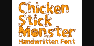 Chicken Stick Monster Font Poster 1