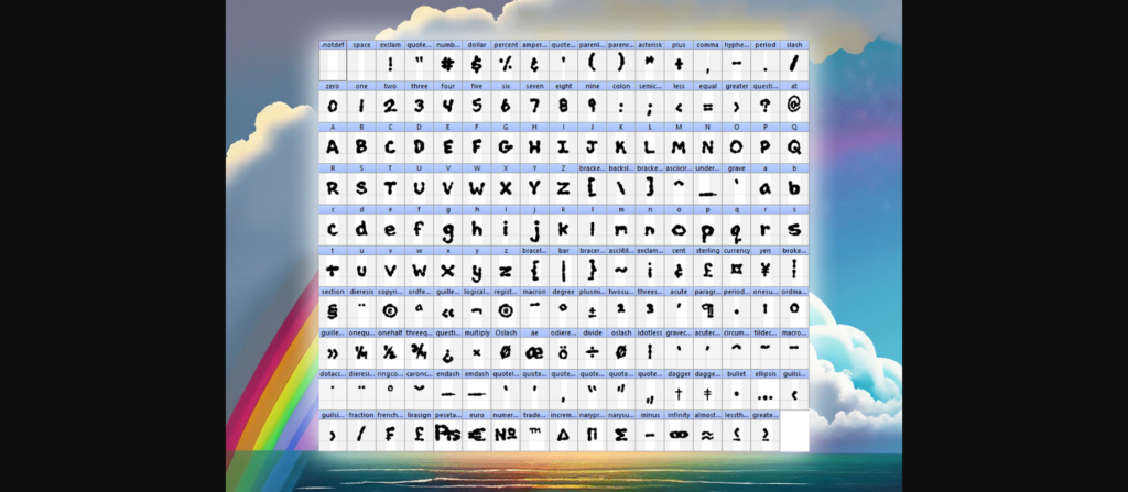 Cloudglyphic Font Poster 7