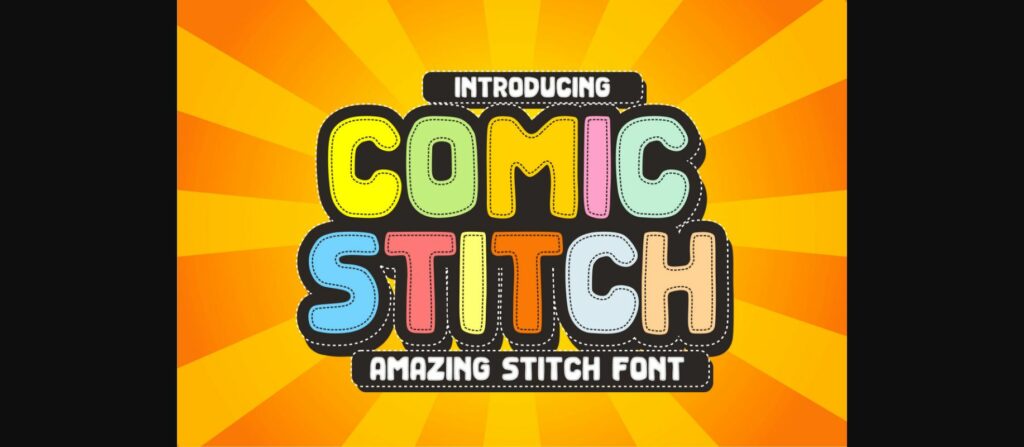 Comic Stitch Font Poster 3