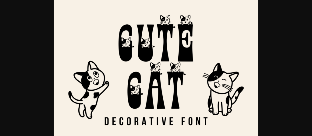 Cute Cat Font Poster 3