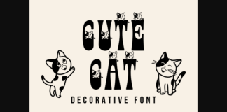 Cute Cat Font Poster 1