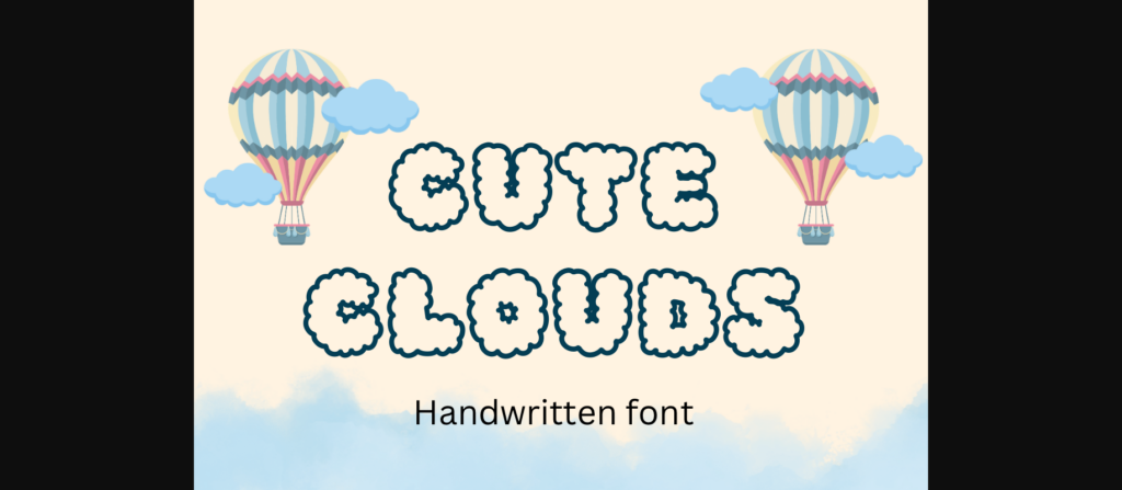 Cute Clouds Font Poster 3