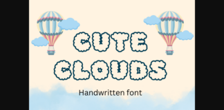 Cute Clouds Font Poster 1