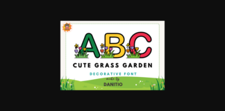 Cute Grass Garden Font Poster 1