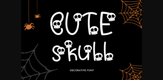 Cute Skull Font Poster 1